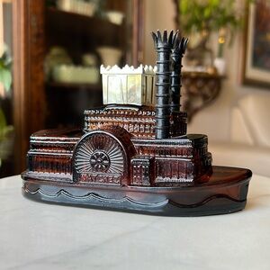 Vintage Avon Side Wheeler Tai Winds After Shave Cologne Decanter Glass Bottle